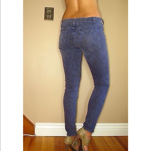 Current/Elliott Skinny Snake Animal Print Jeans size 25-31 Mobwife Denim New - Picture 6 of 6
